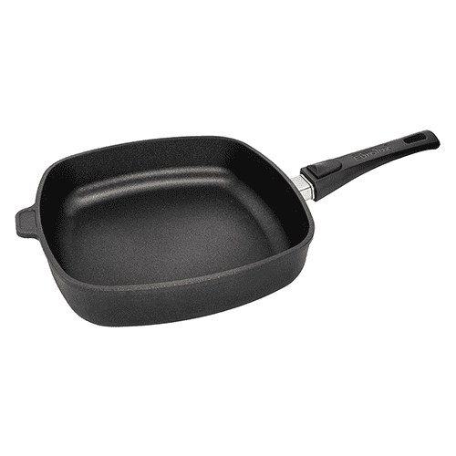 Eurolux Braadpan / Hapjespan met afneembare steel 28 x 28 x 6,5 cm flexinductie / combizone Bosch en Siemens Compatible